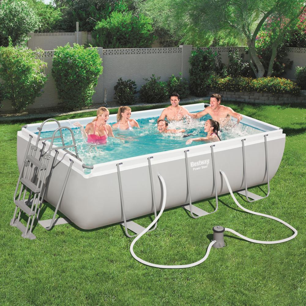 ovanmarkpool bestway power steel rectangular 4x2 meter 56441