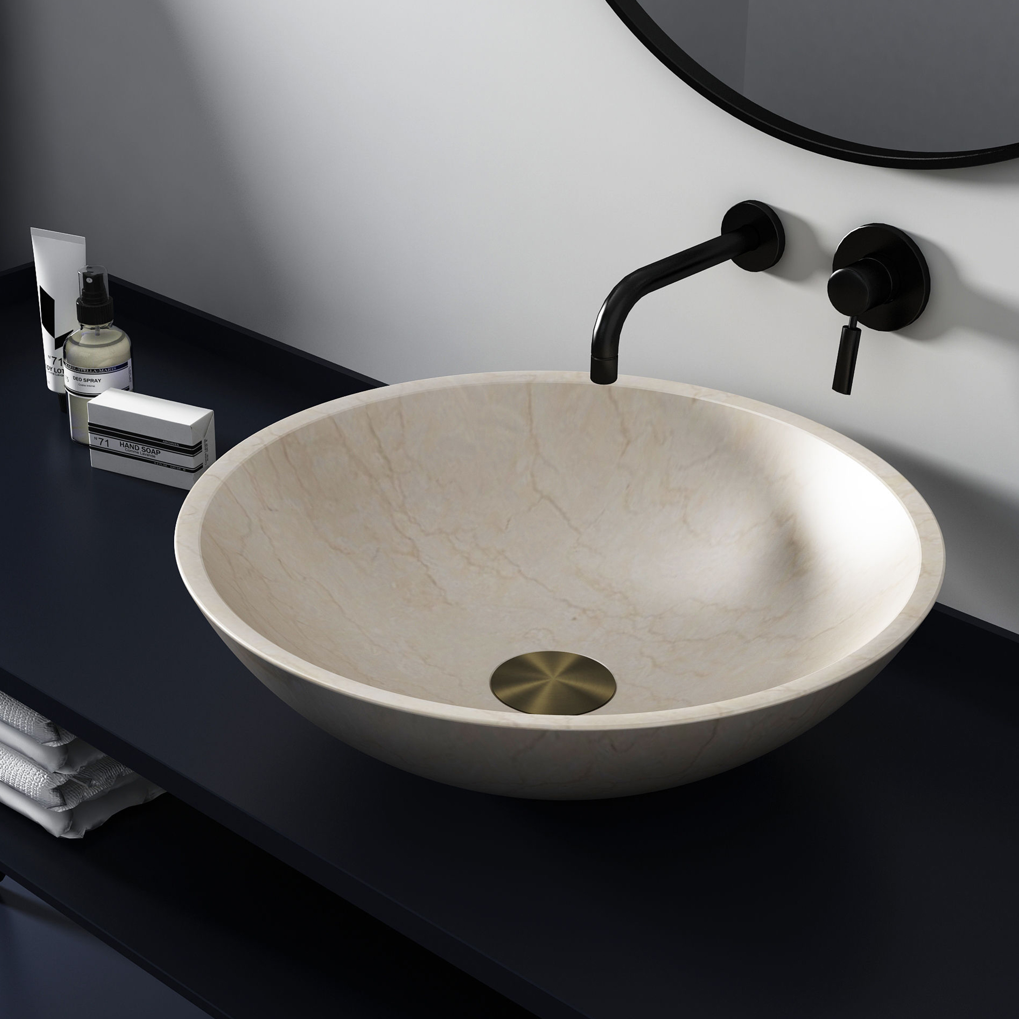 Marmor Handfat Exklusivt handfat i 100% Carrara marmor