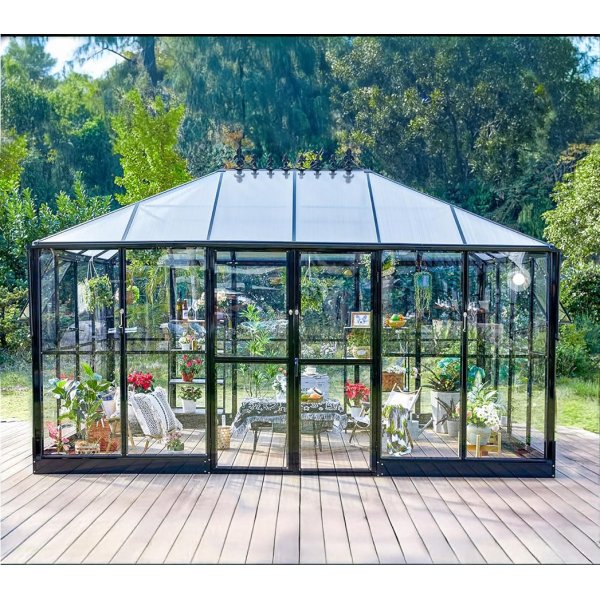 Gazebo 12 m | 4 mm skerhetsglas | Hllbar och stilren konstruktion