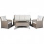 Loungegrupp utembler | Beige konstrotting | Rgrund