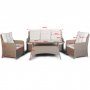 Loungegrupp utembler | Beige konstrotting | Rgrund