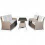 Loungegrupp utembler | Beige konstrotting | Rgrund