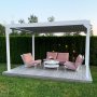 Vit Pergola Premium | ppningsbara lameller