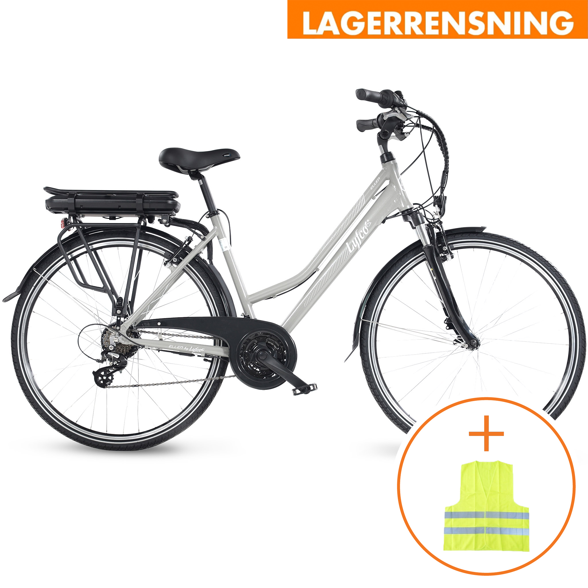 Elcykel Dam 28" - 21 växlar | 250W - 10,4Ah | Lyfco Ellen