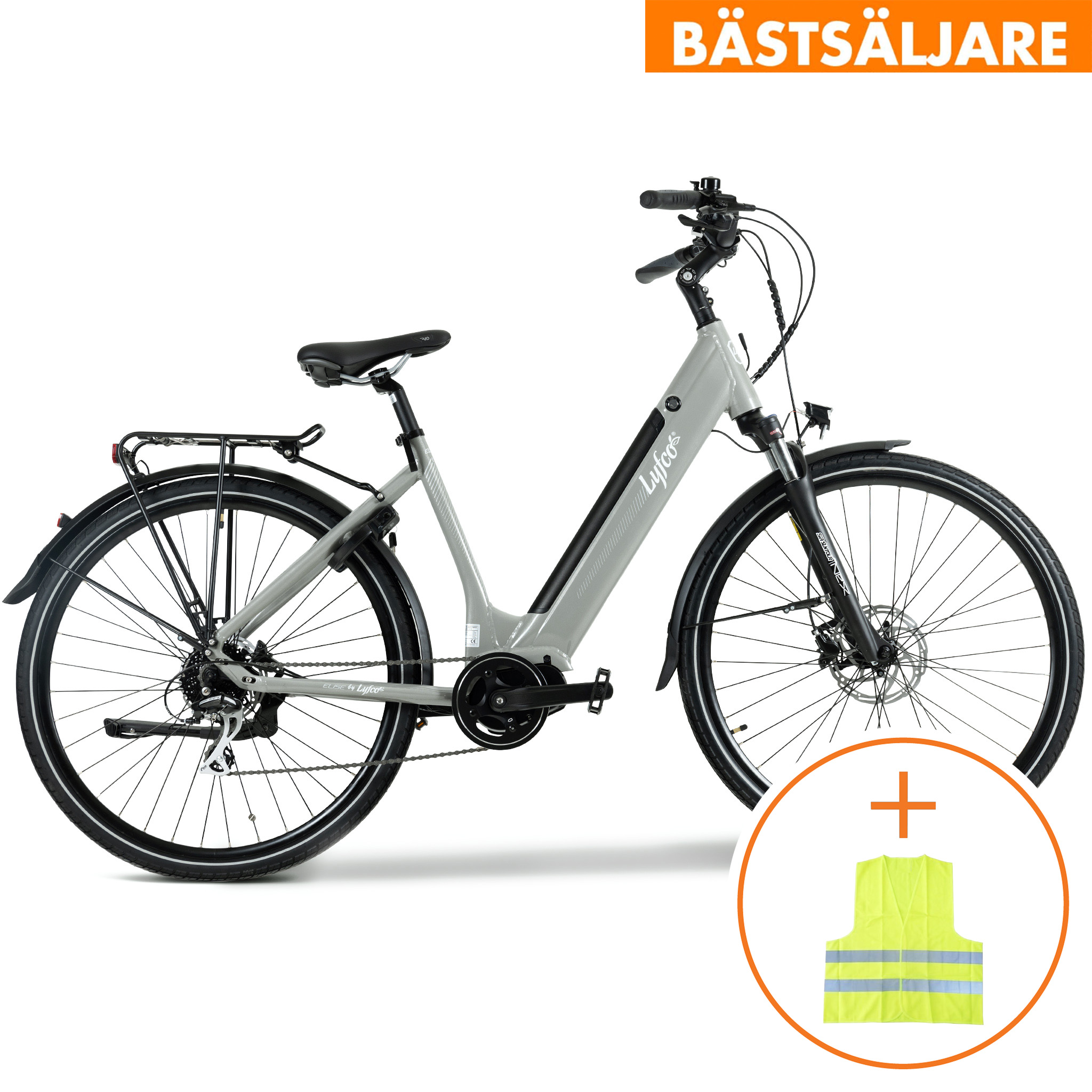 Elcykel Dam 28" | 250W mittmotor | 8 växlar | Lyfco Elise