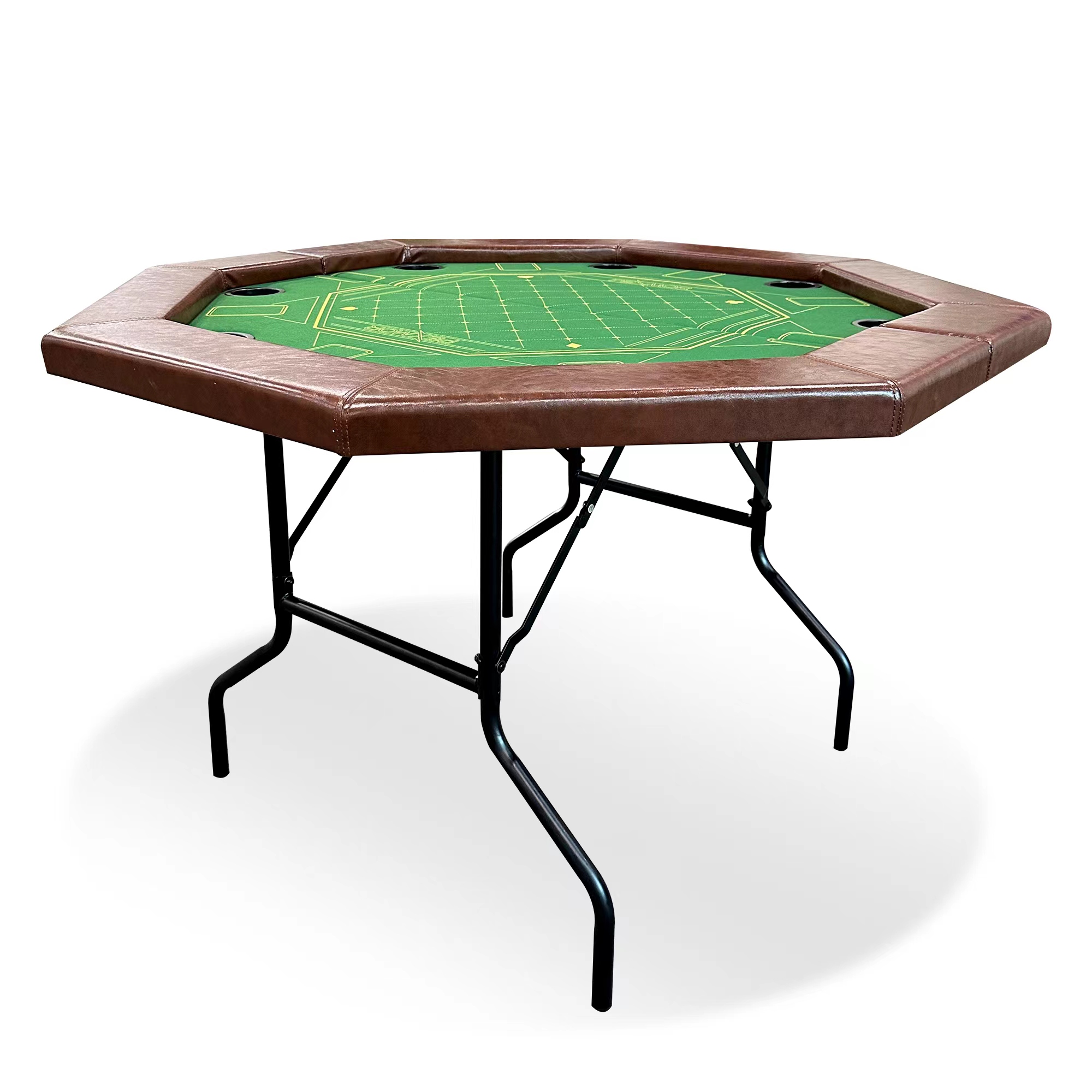 Vikbart Pokerbord | 8 Spelare | Kasinokvalitet, Dryckeshållare, Kuddad Räls
