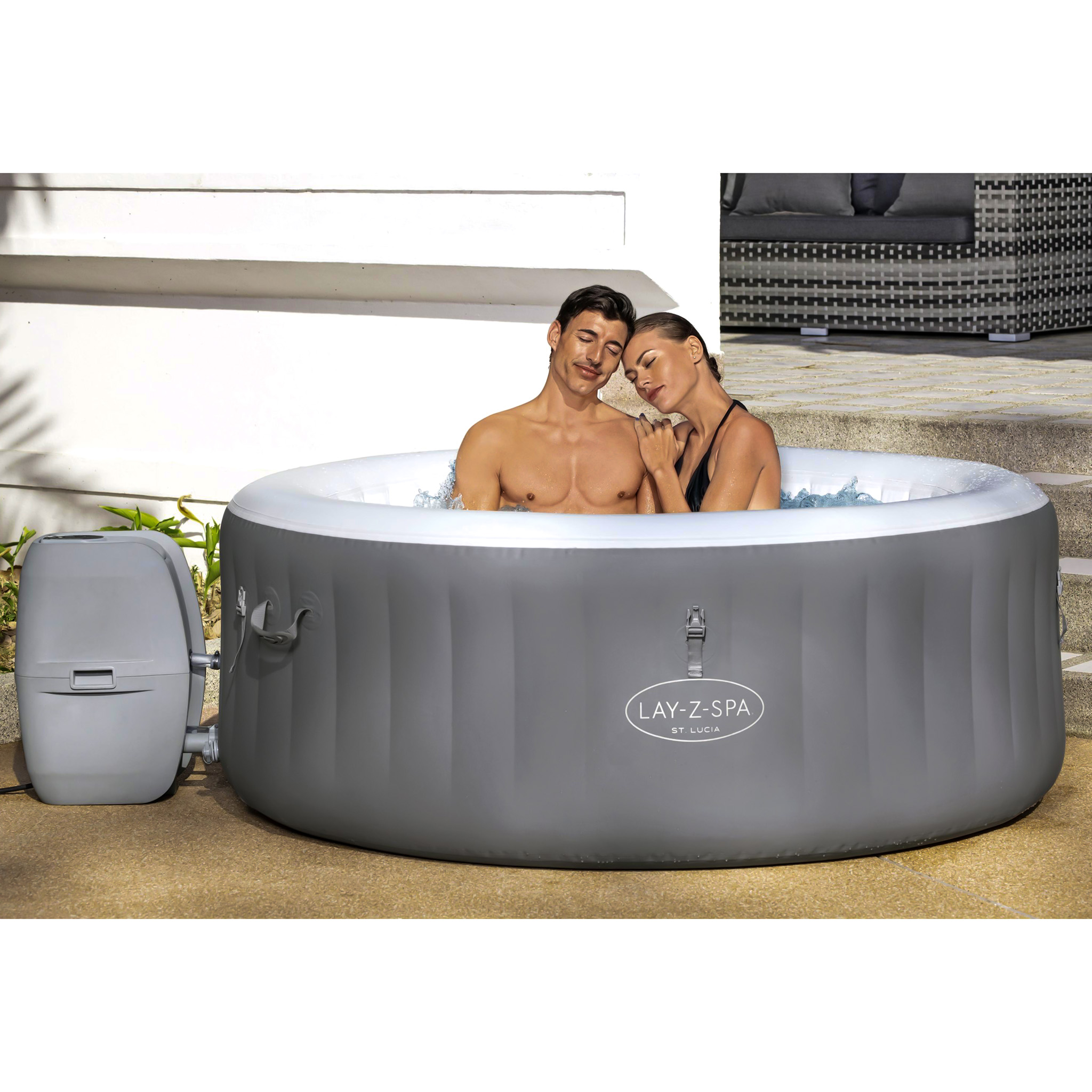 Lay-Z Spa St.Lucia AirJet | Bestway uppblåsbart spabad 2-3 personer