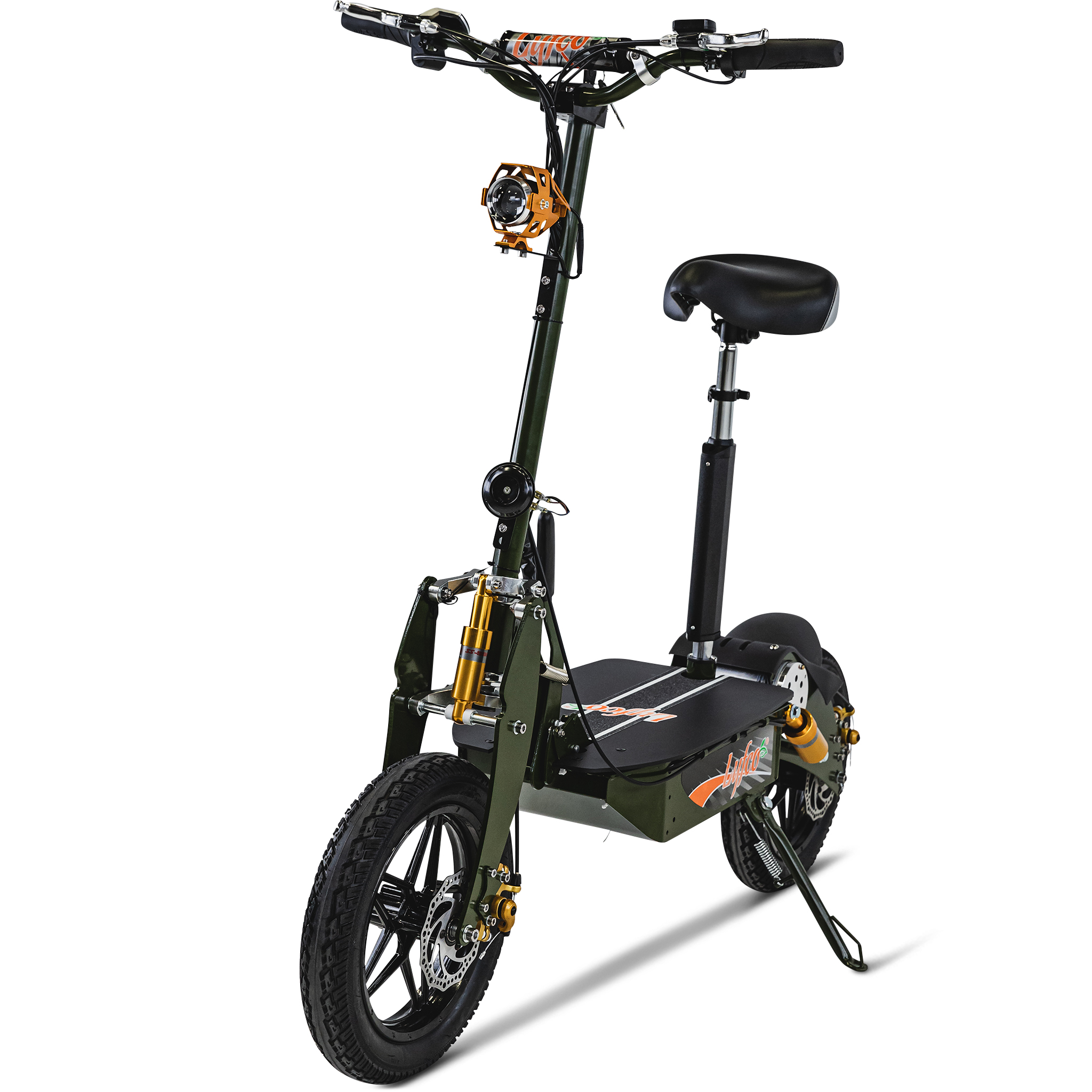 Elscooter 3000W Premium | Ståplatta i aluminium | 60 km/tim | Army green