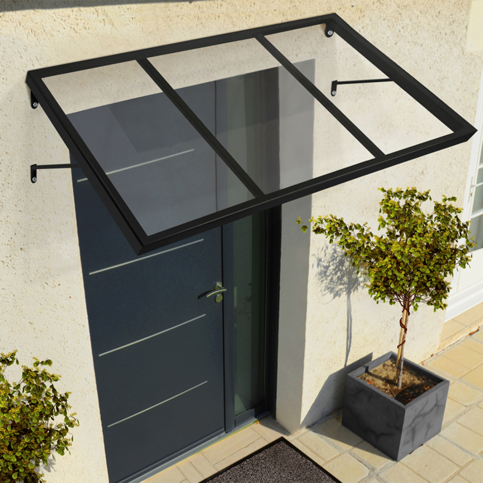 Entrétak 120x85cm | Kallvalsat stål | Polykarbonat | Entrétak | Uteplats