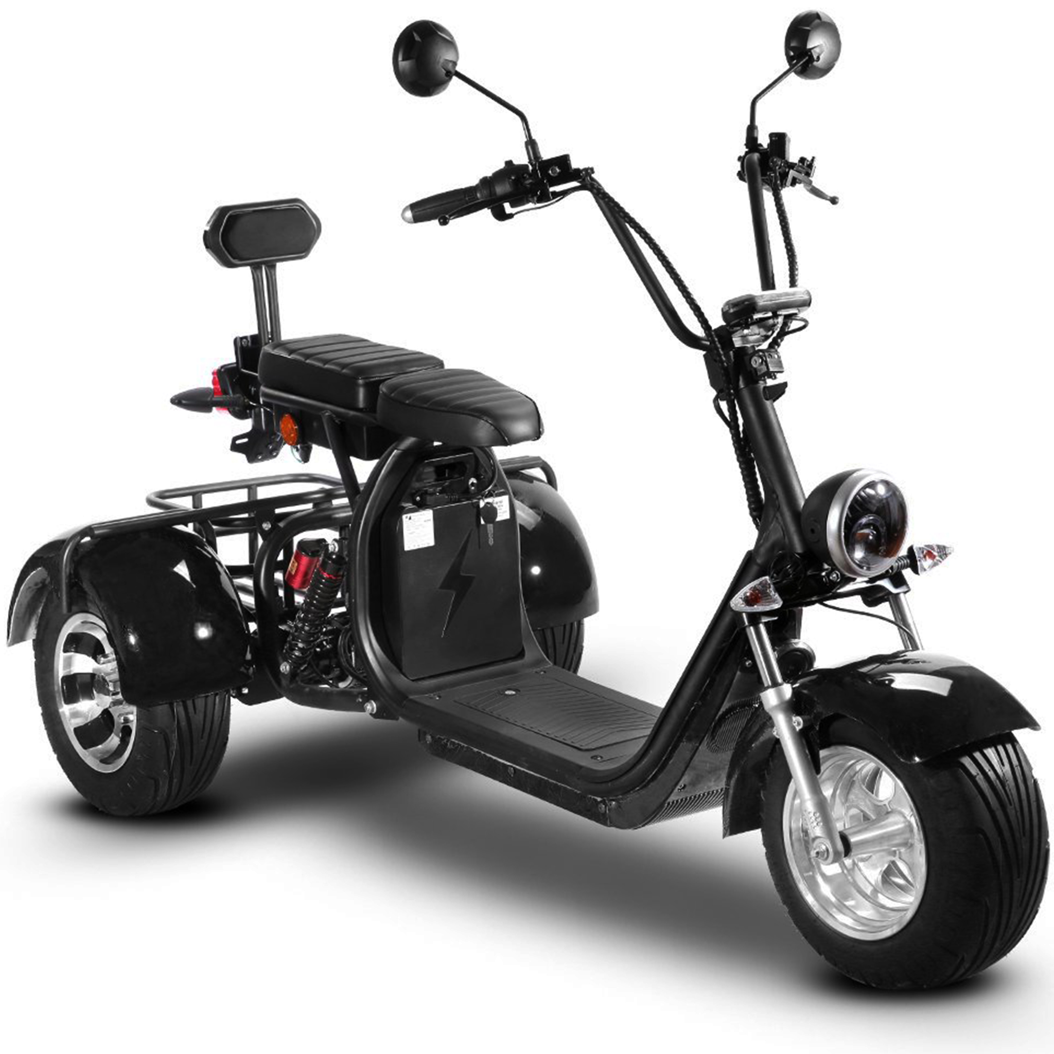 Fatscooter Trehjuling 2000W | Moped klass 1 - Svart