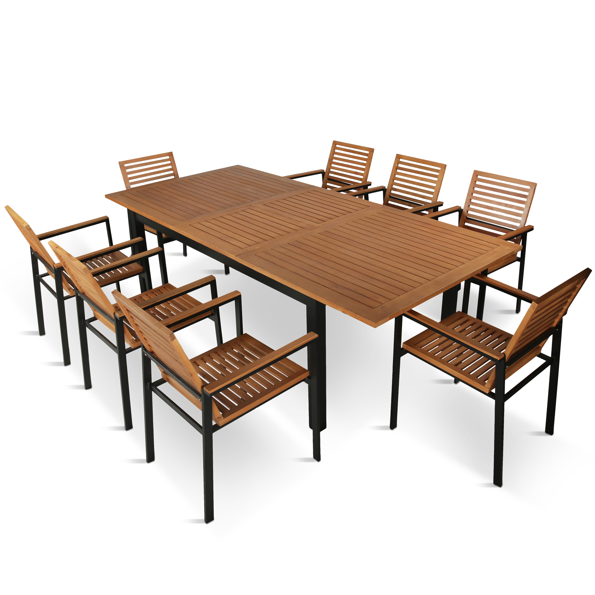Förlängningsbart bord 180-240cm | 8 stolar | Eukalyptus