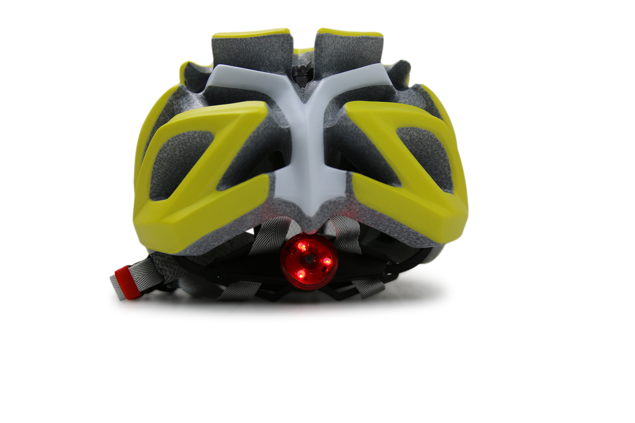 Cykelhjälm med LED lyse | Gul | Medium