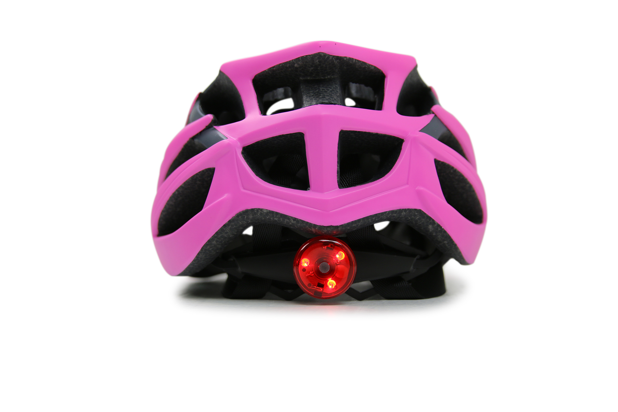 Cykelhjälm med LED lyse | Rosa/grå | Small