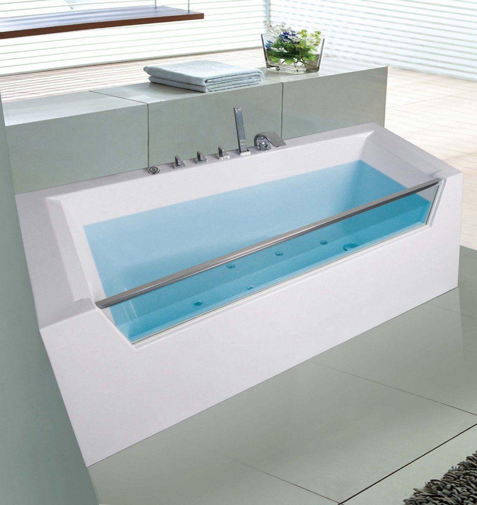 Bubbelbadkar Dorothy | 170x100x58cm | Stilren design | Vit