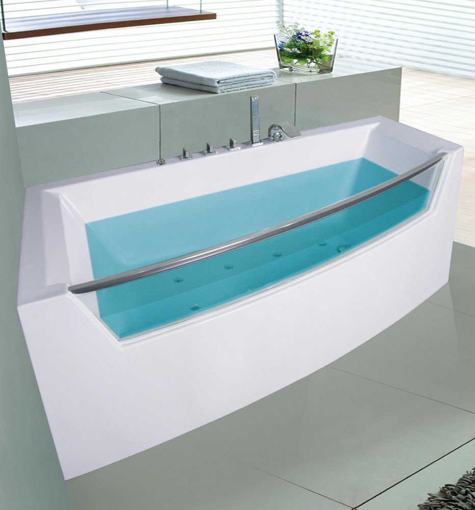 Bubbelbadkar Edith | 150x100x58cm | Stilren design | Vit
