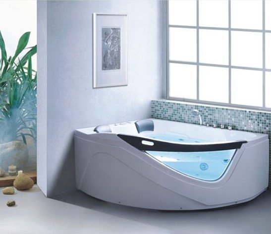 Bubbelbadkar June | 168x148x70cm | Stilren design | Vit