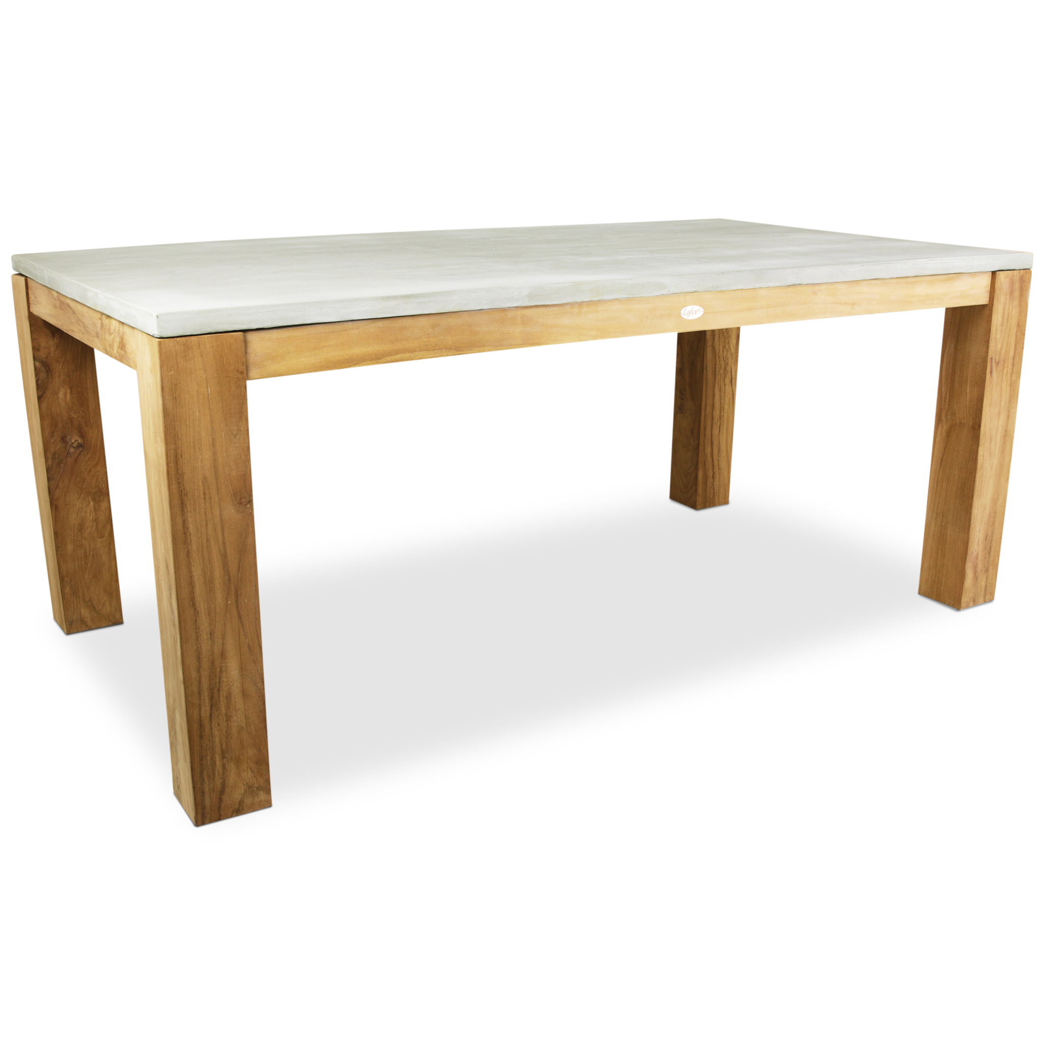 Matbord i betong och teak