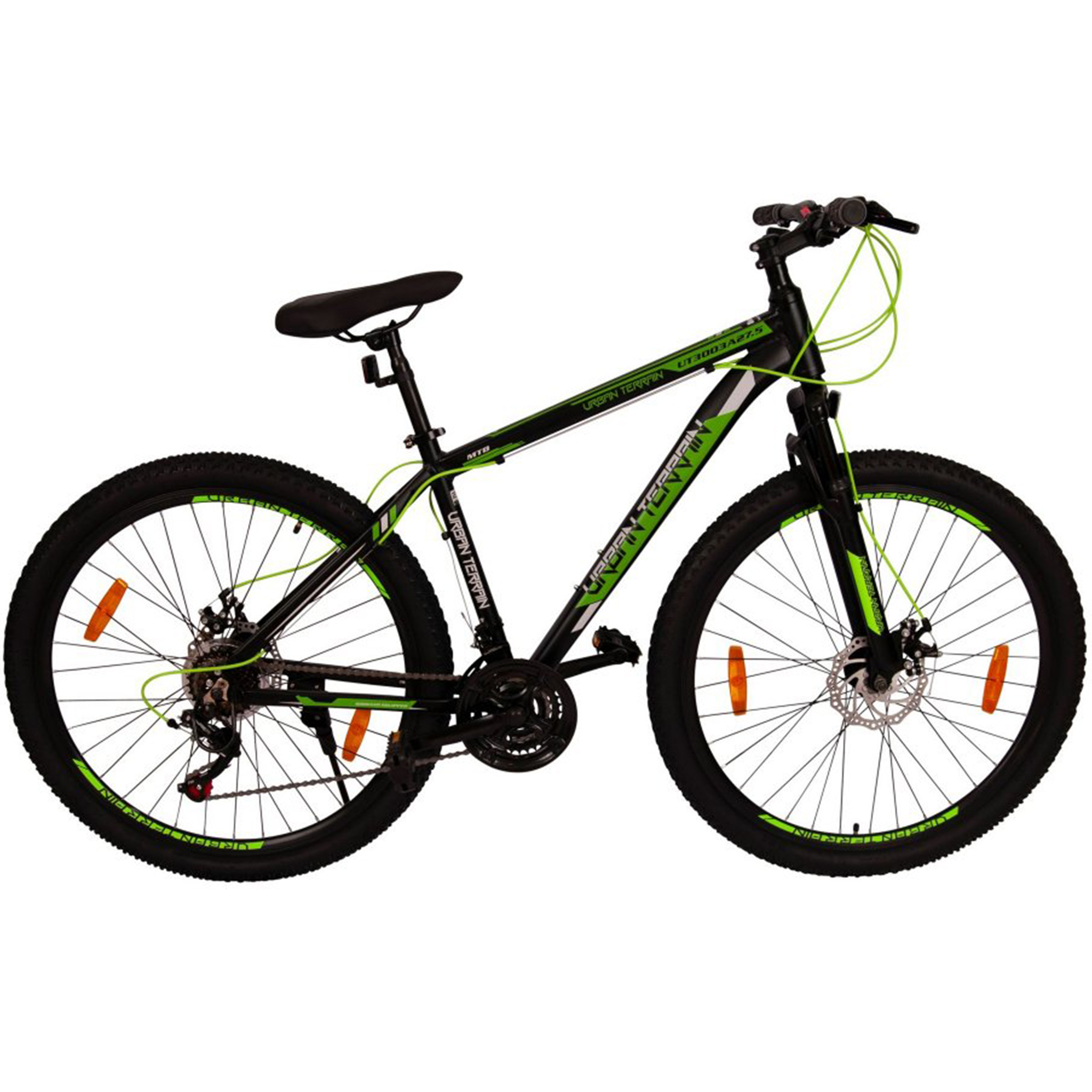 Mountainbike 27,5" | 21 växlar - Shimano | Urban Terrain - Svart/grön