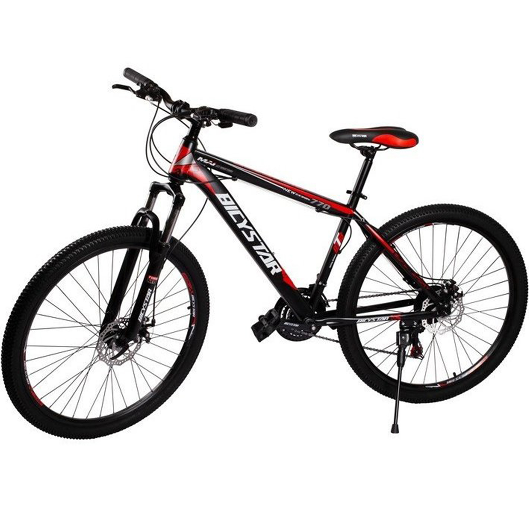 Mountainbike 27,5" | 21 växlar | Dämpad framgaffel - Svart/röd