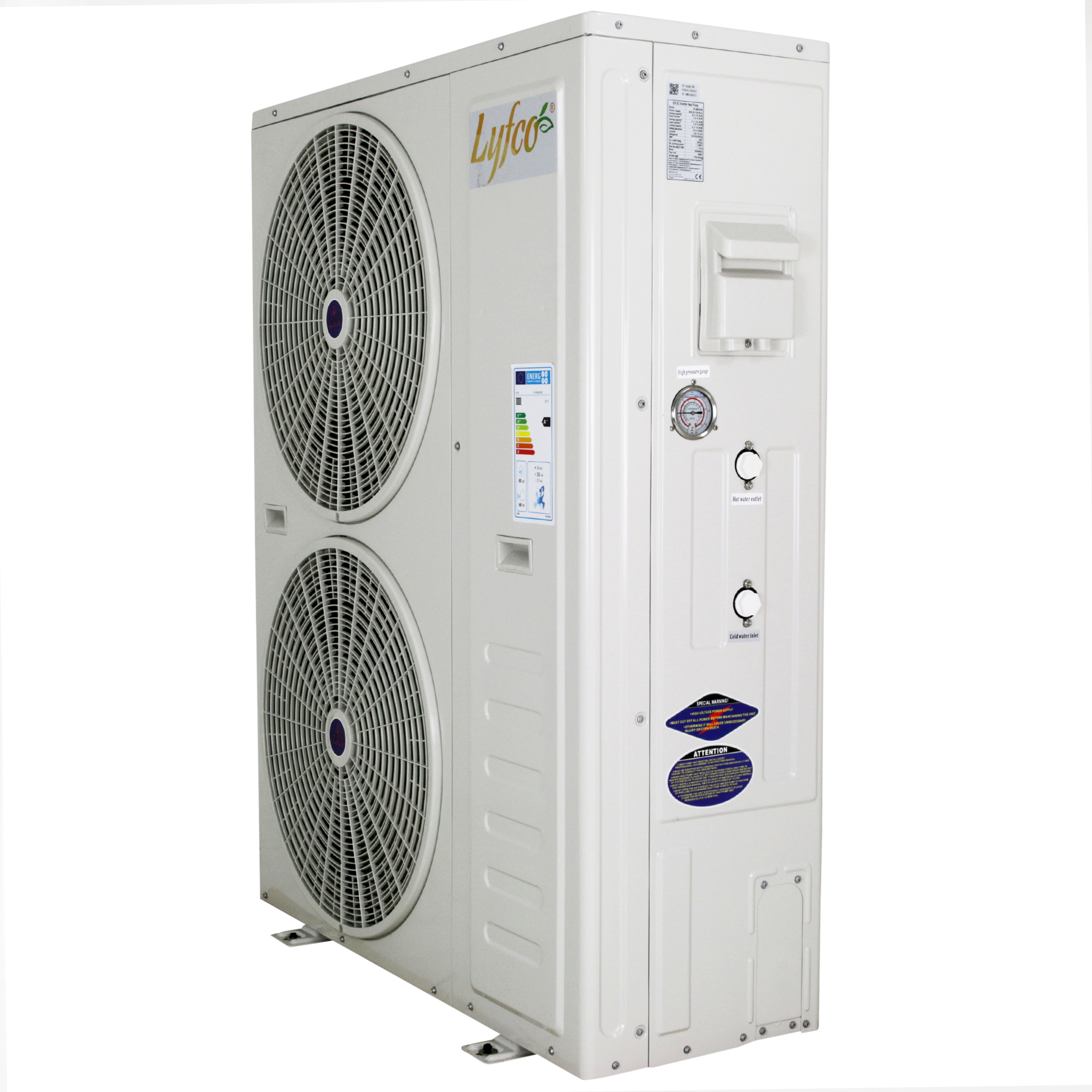 Luft-vatten värmepump 24kW | Klarar -30°C | Värmer 300m² | Inverter | WiFi