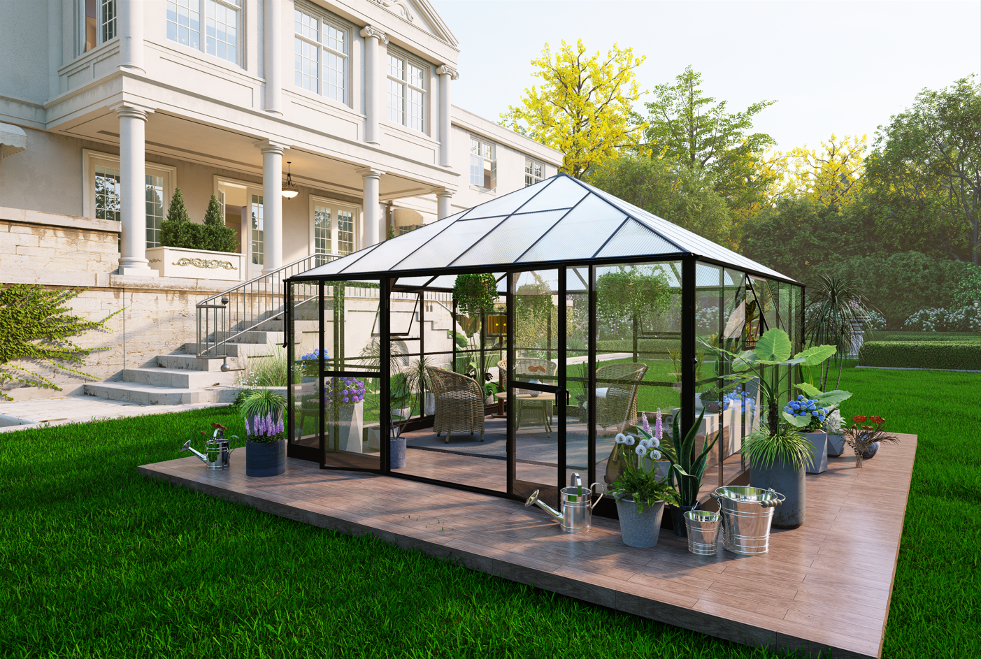 Gazebo 17,6m² | Stort premiumväxthus| Stormgaranti | 4 mm säkerhetsglas