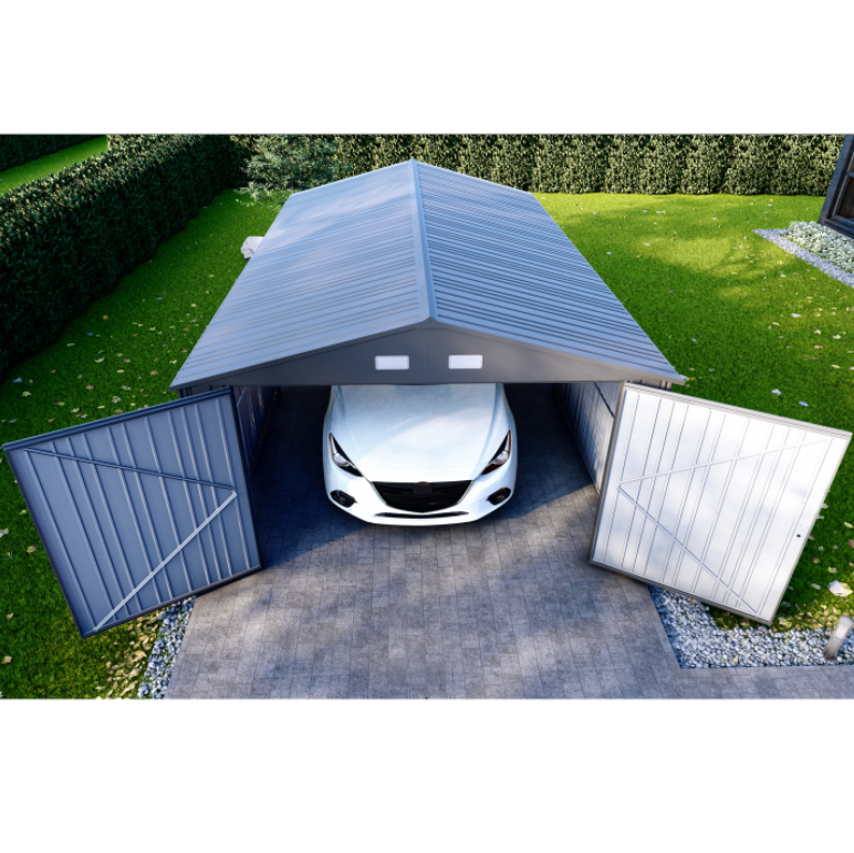 Plåtgarage 20 m² | Dubbel dörr | Robust design