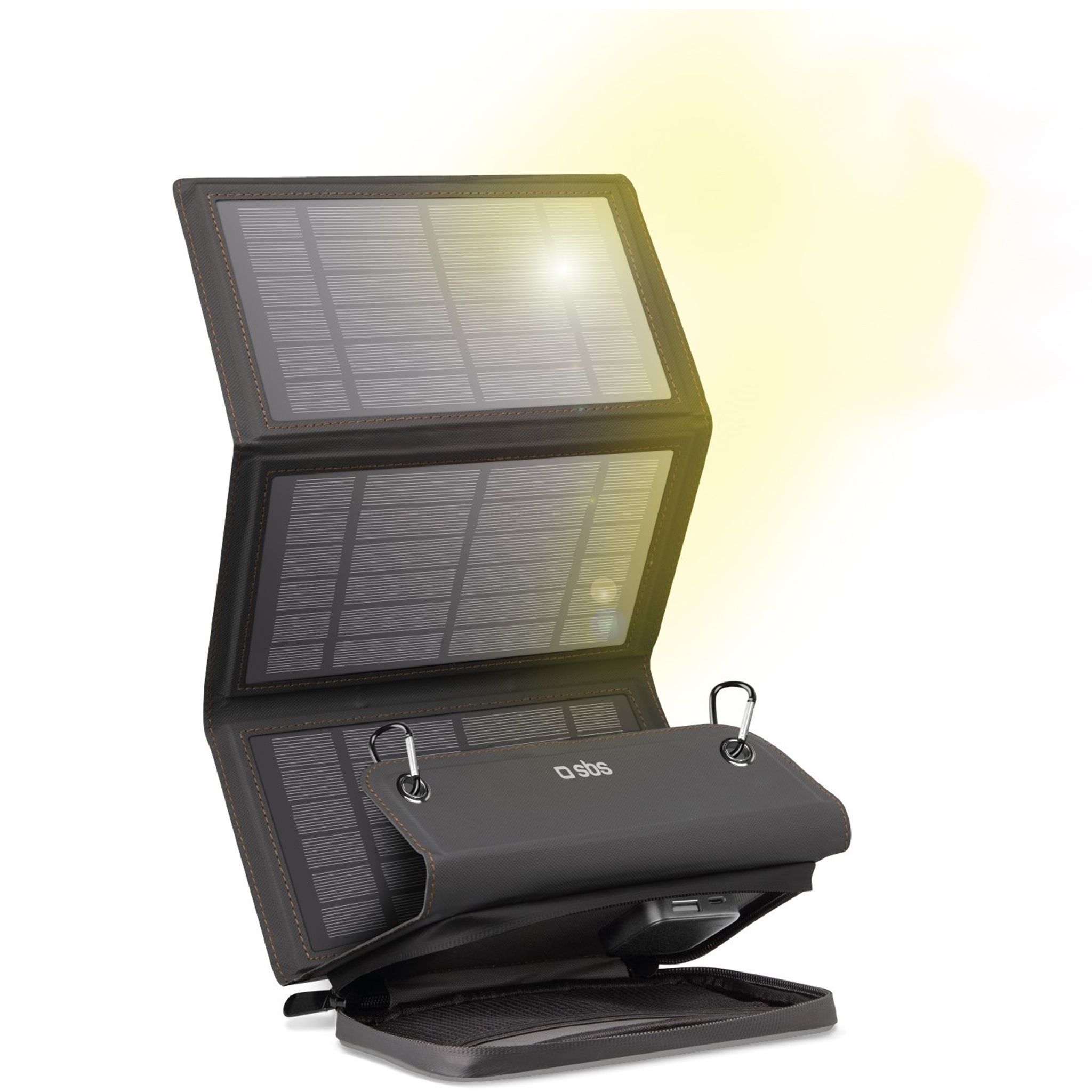 Portabel solpanel 10W | Vikbar | Ladda 2 enheter samtidigt
