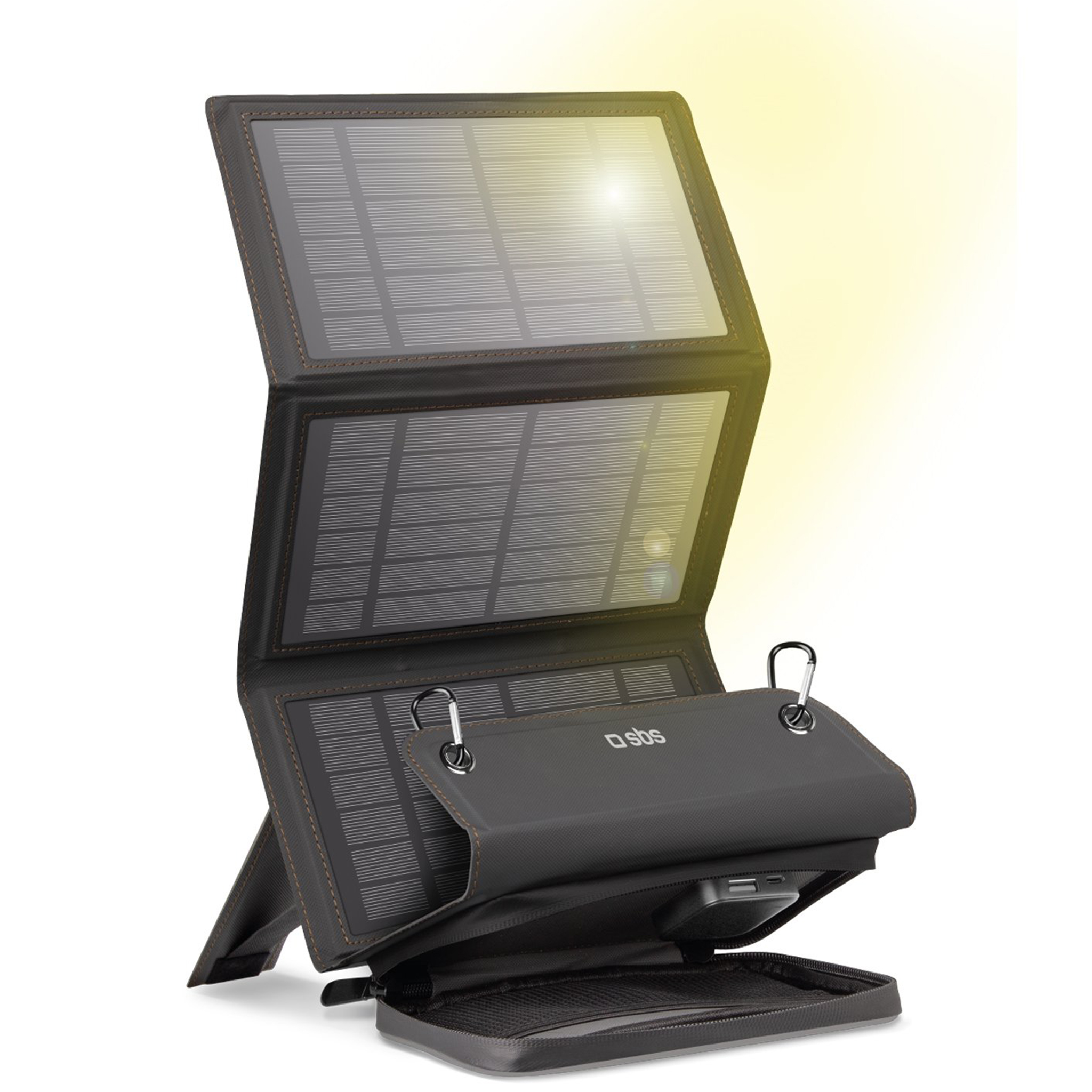 Portabel solpanel 30W | Vikbar | Ladda 3 enheter samtidigt