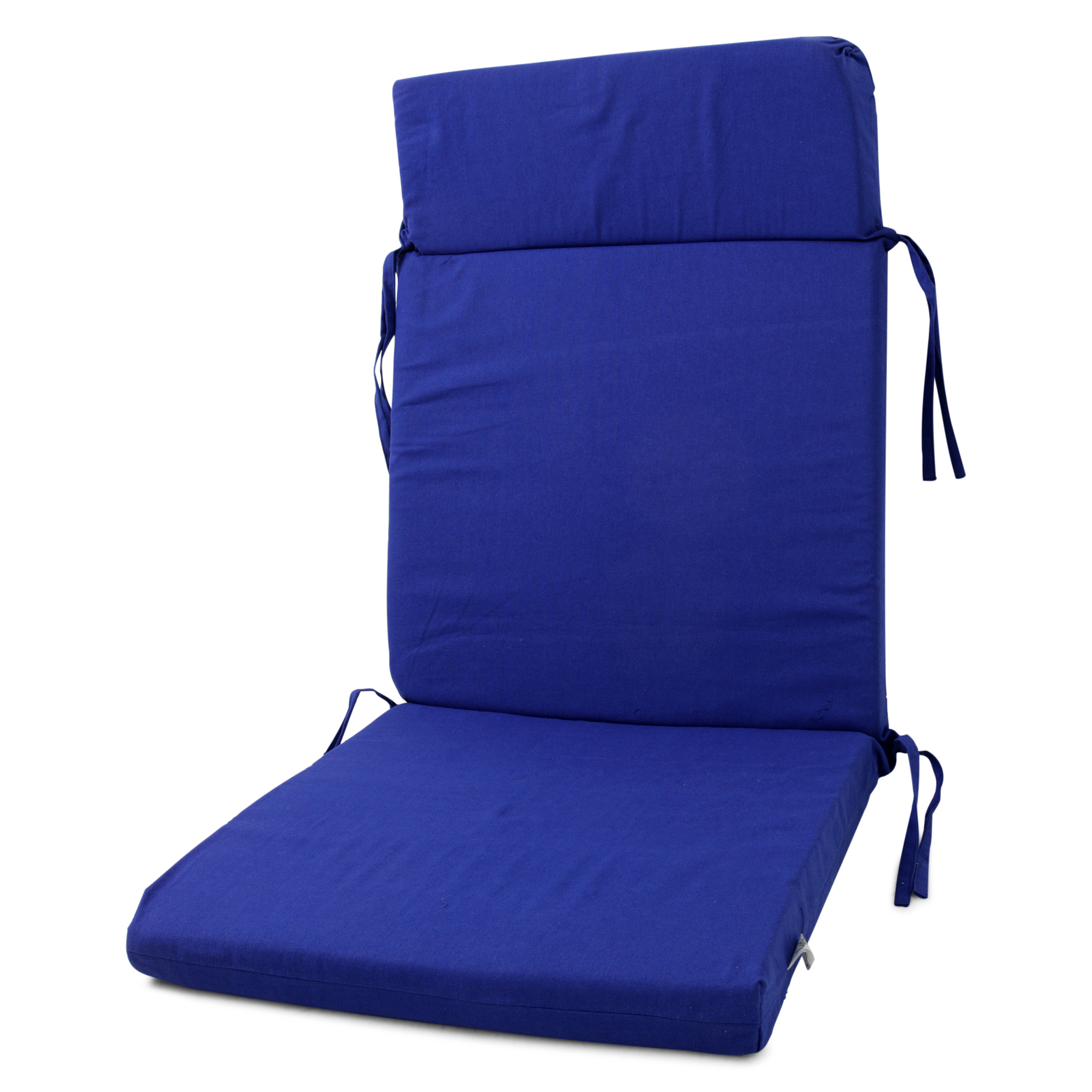Stolsdyna till utemöbler - Hög - Blå 6-pack