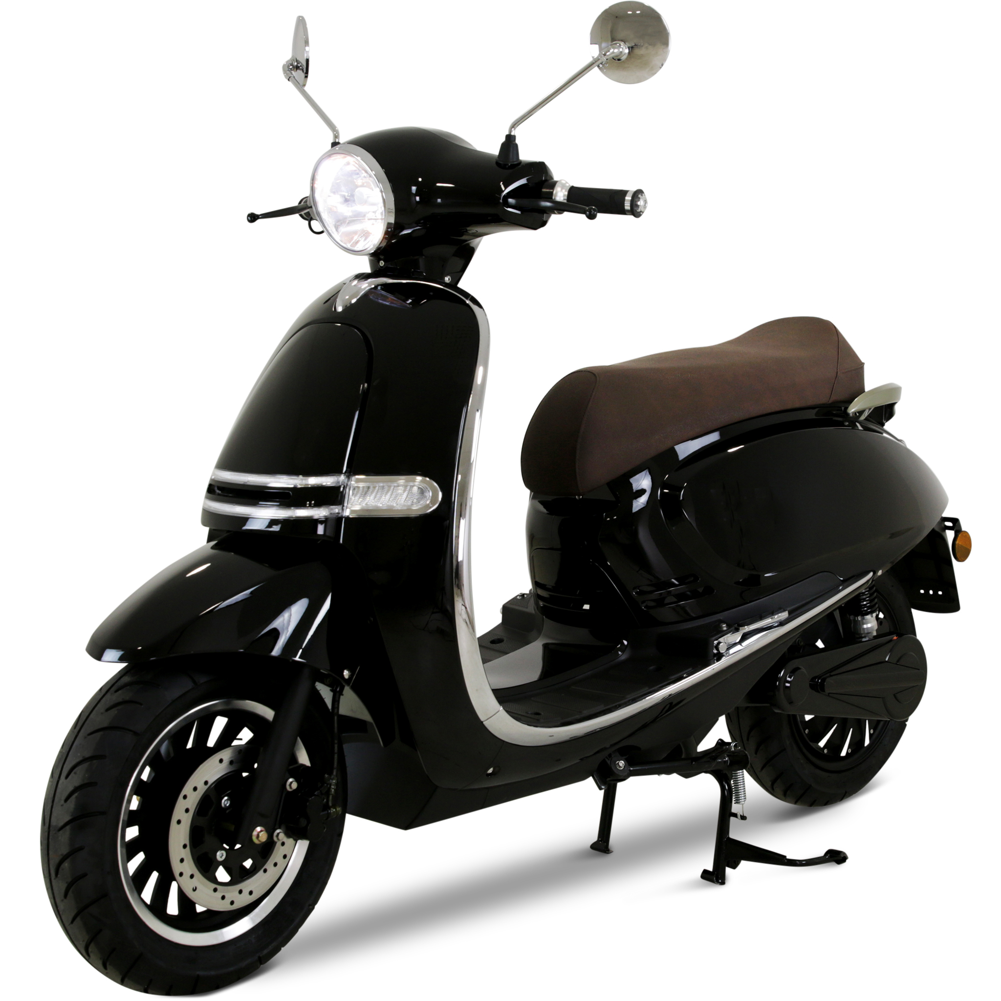 Elmoped 3000W LG litiumbatteri | Klass 1 | 45 km/tim | Svart/brun