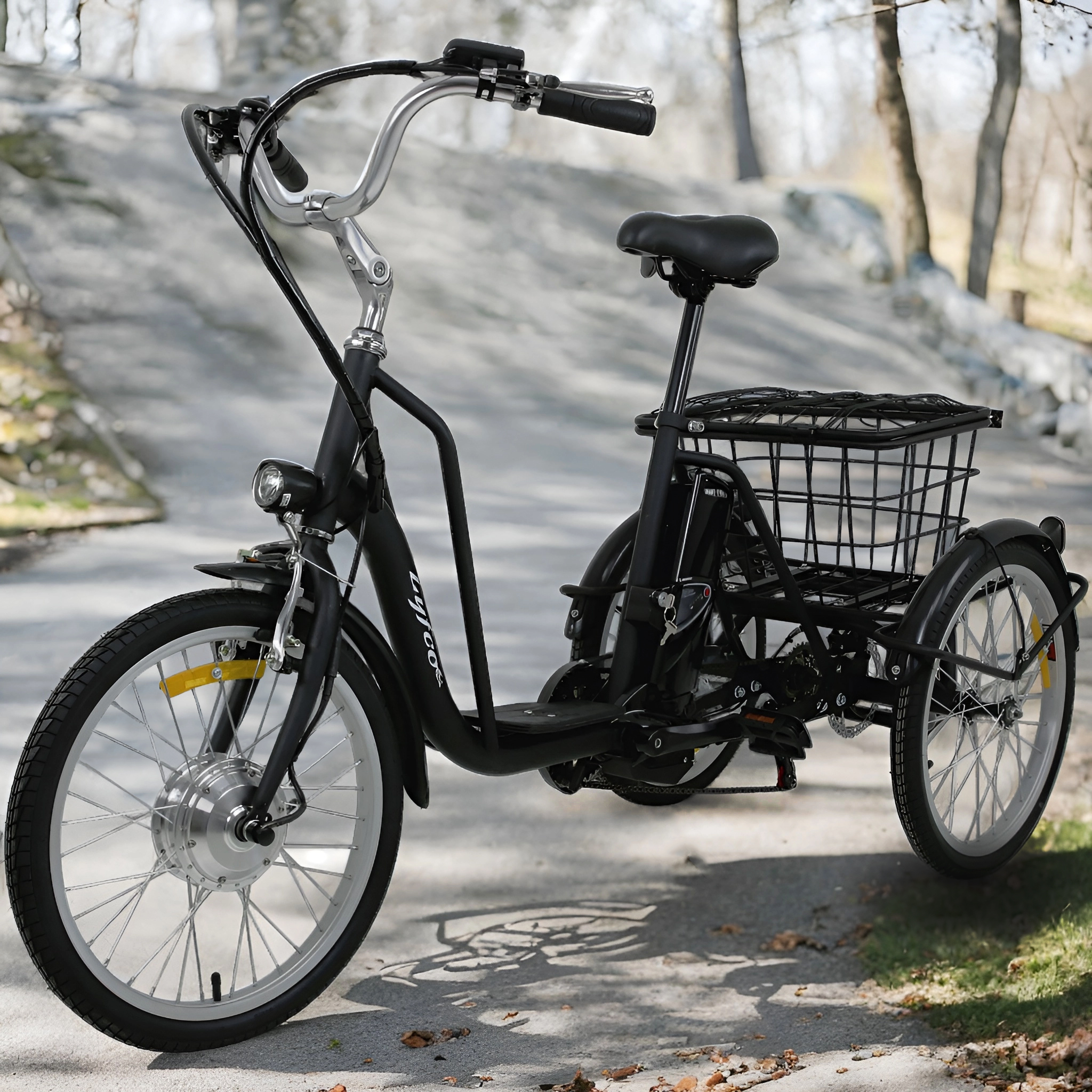 Trehjulig elcykel | 6 växlar Shimano | 250W 10.4Ah | Lyfco Mattsvart