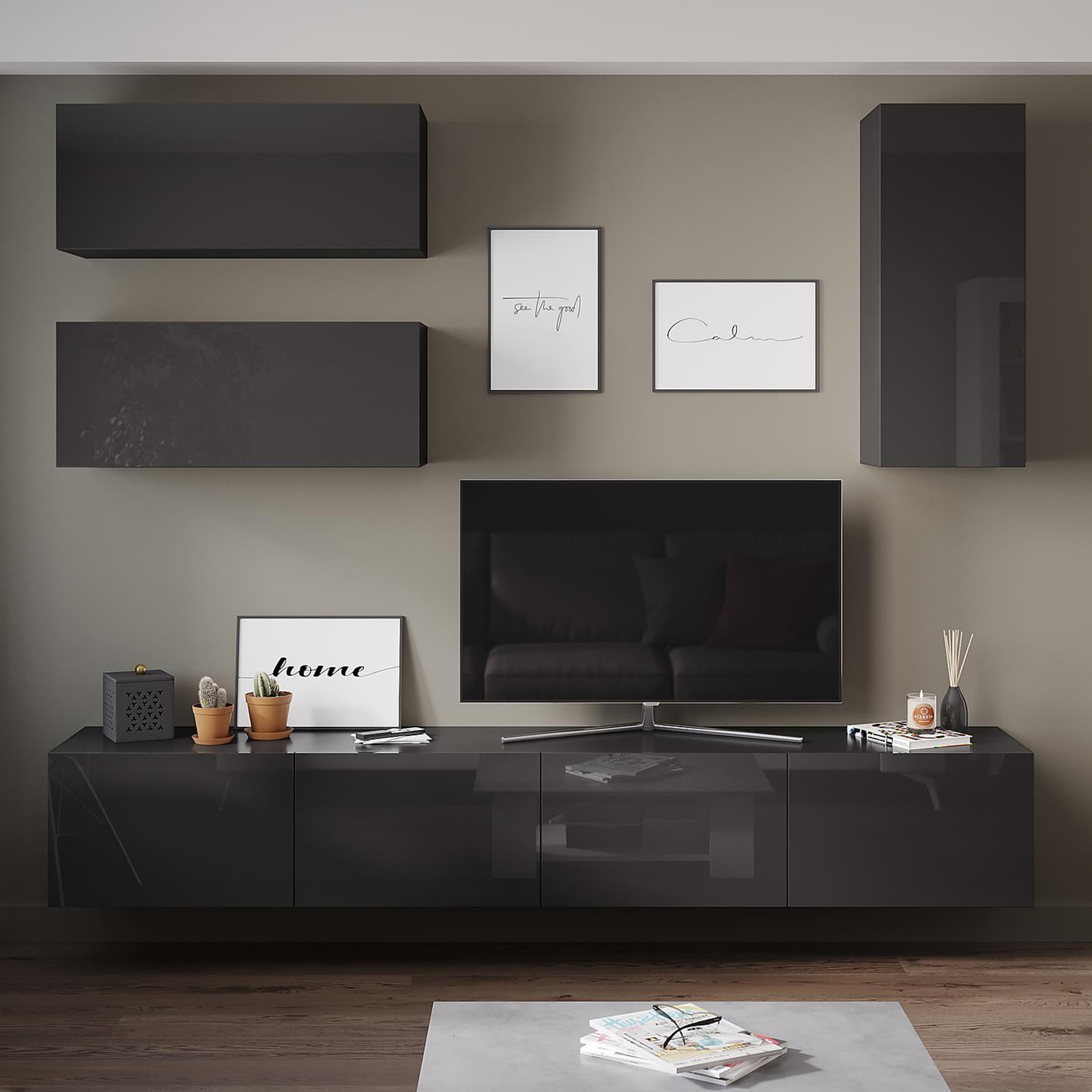 Tv-Möbelset 41x240 cm | Badachro - Grå