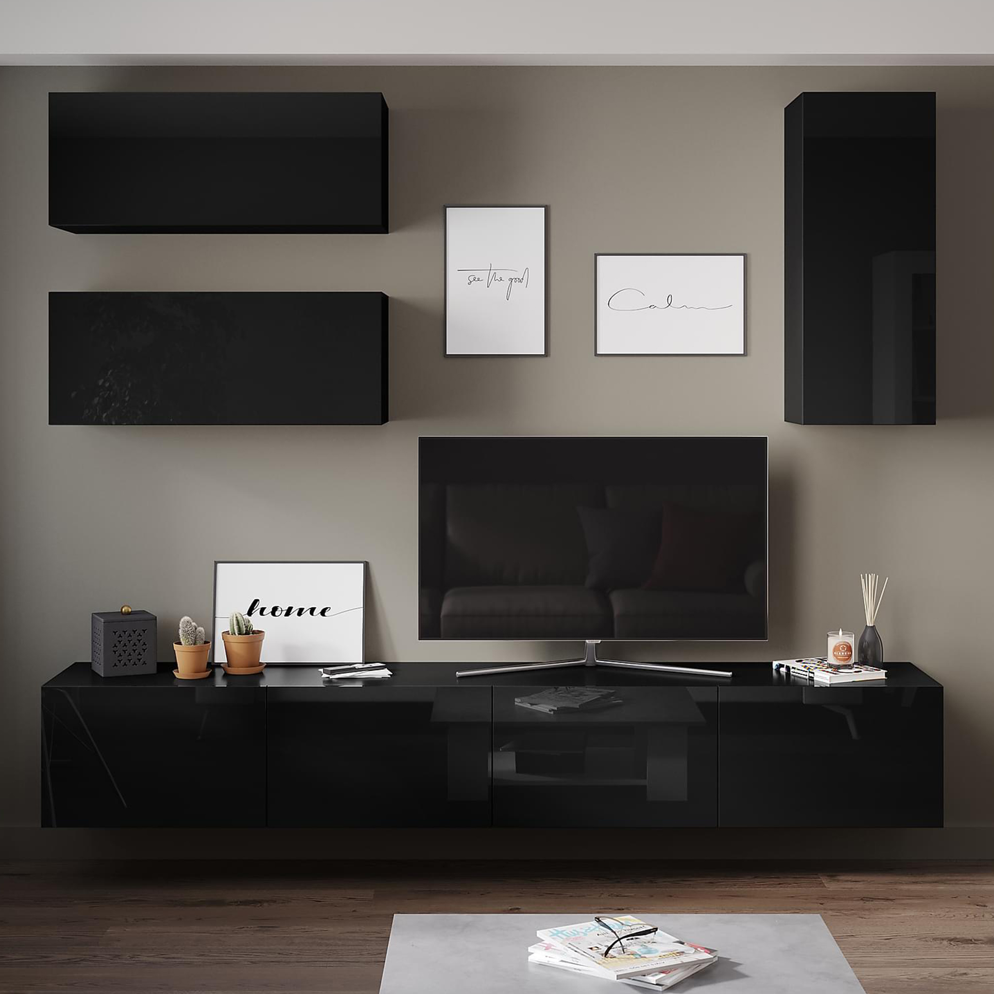 Tv-Möbelset 41x240 cm | Badachro - Svart