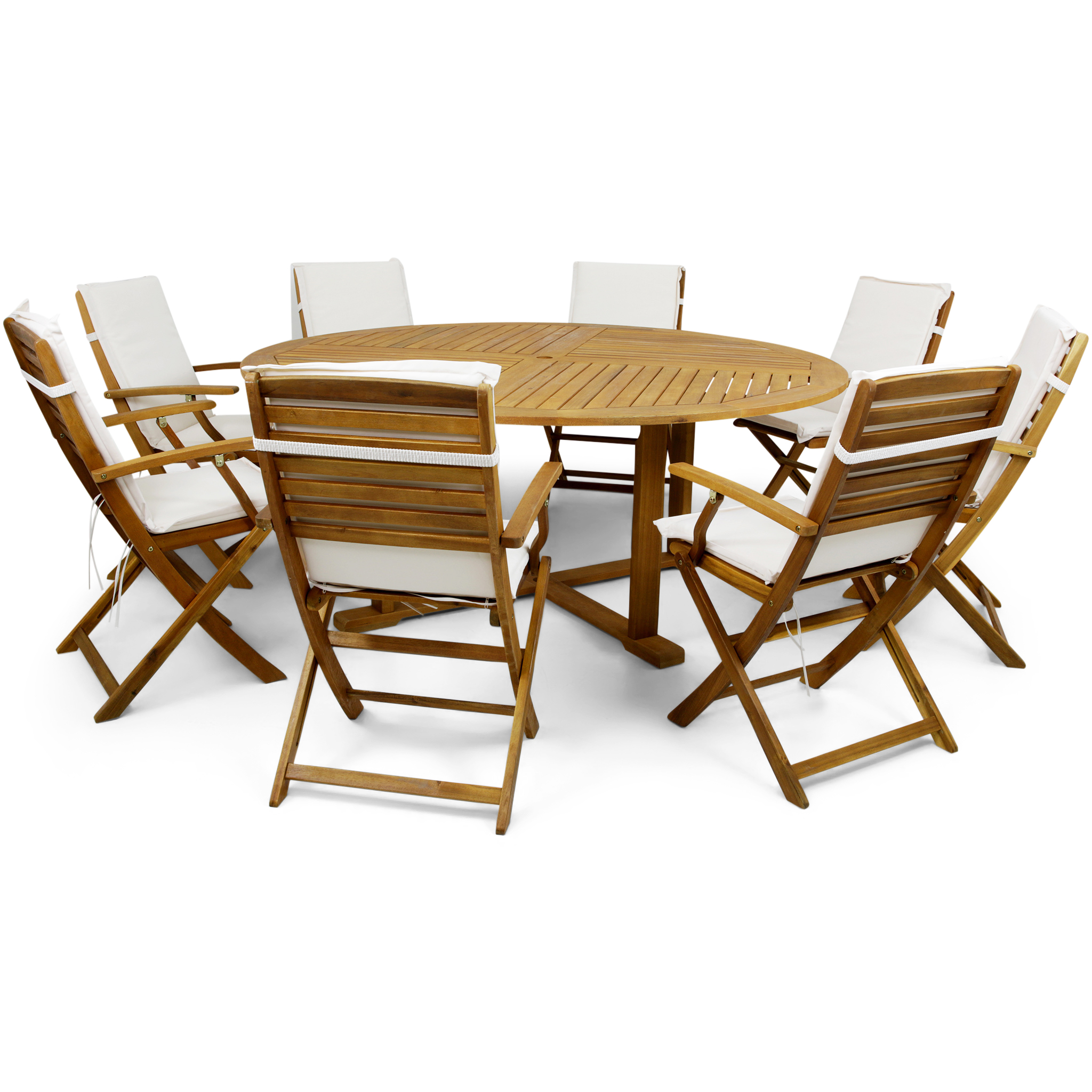 Stor matgrupp | Runt bord med 8 stolar | Lyfco Nämdö