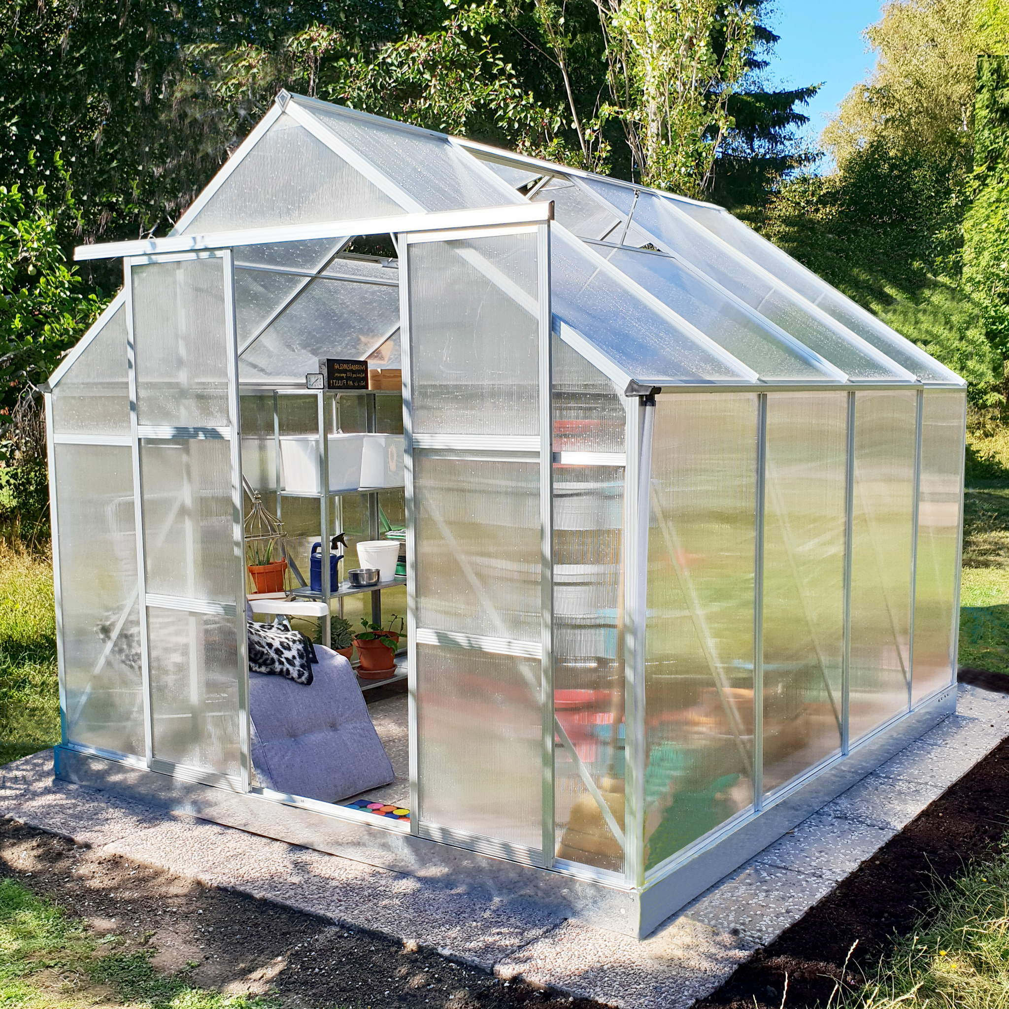 Växthus 7,2m² | Extra hög odlingshöjd | 6mm kanalplast