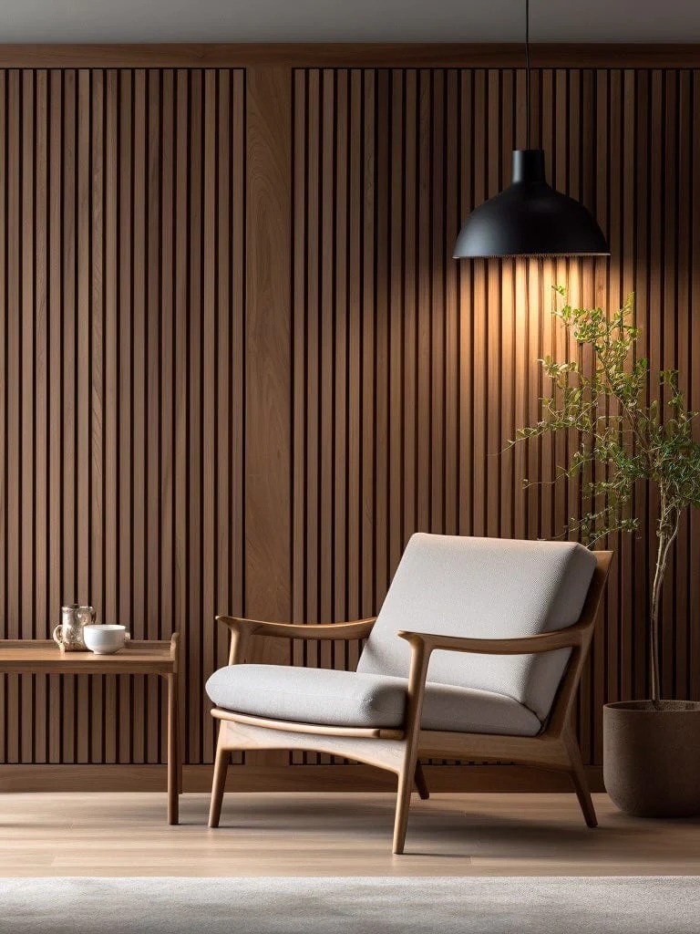 Trälamell Akustikpaneler | 2700x600x21mm | Valnöt | Inomhuspaneler | Möbler & inredning